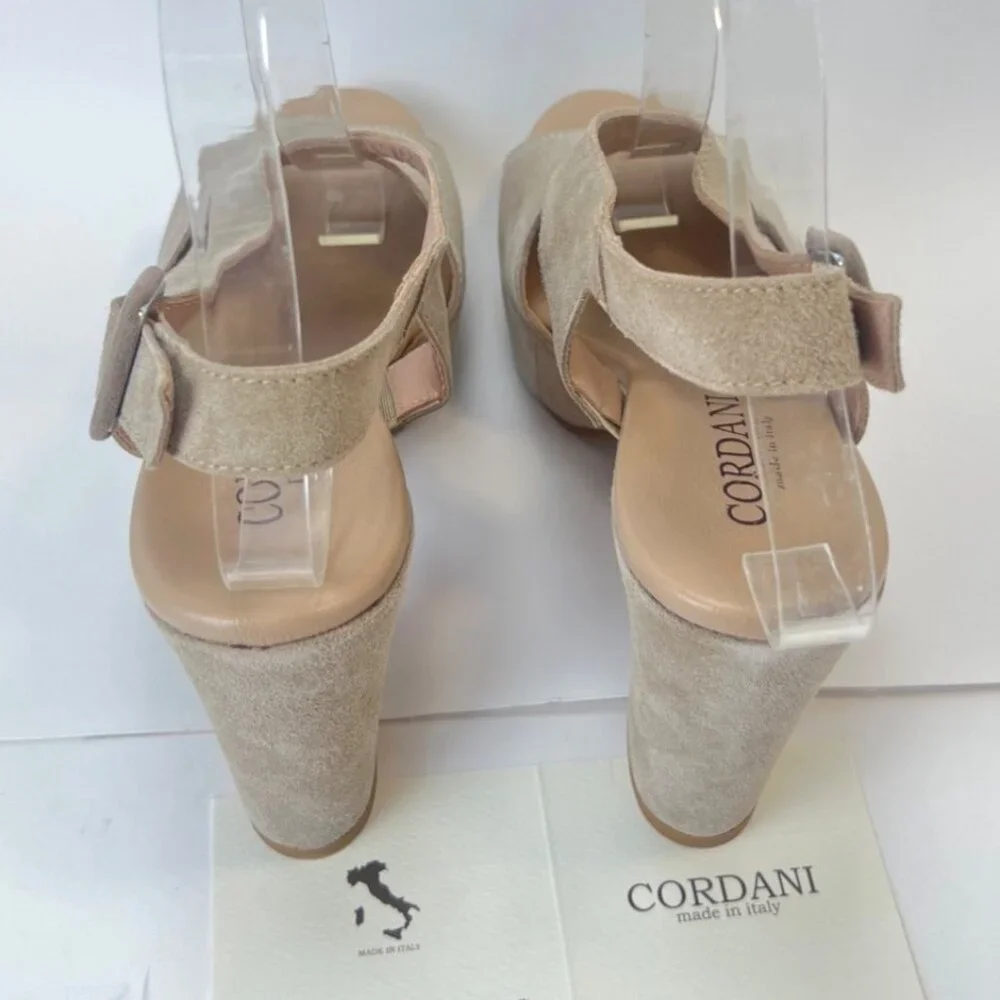 Cordani Taylin Suede Sandals Heeled Women Straps Platform Shoes Size 37 US6.5